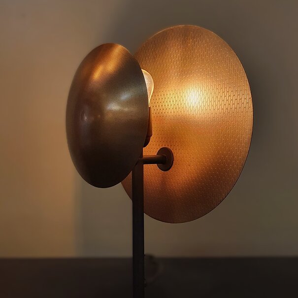 BelaLuz Hotel Chique - Moderne - Tafellamp - 1 Lichts - Antique Brass - Laton