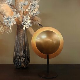 Tafellamp Laton rond antique brass