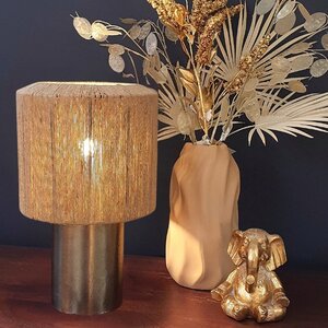 BelaLuz Japandi Scandinavisch tafellamp Yute 1-lichts Antique Brass