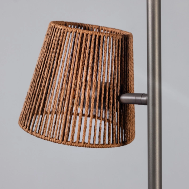 ETH Landelijk Japandi vloerlamp Daan 3-lichts anodic bruin