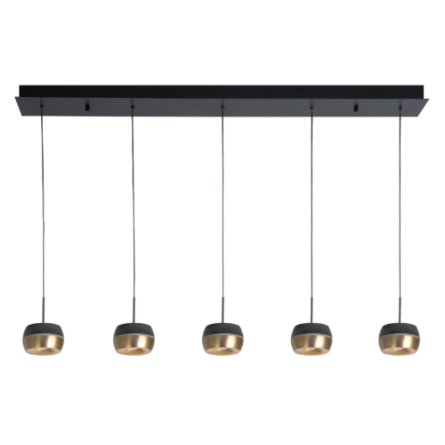 Modern design Nova hanglamp 5-lichts zwart goud