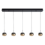 Modern design Nova hanglamp 5-lichts zwart goud