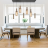 Highlight Moderne Hotel Chique hanglamp Perugia 7-lichts brons met amber glas