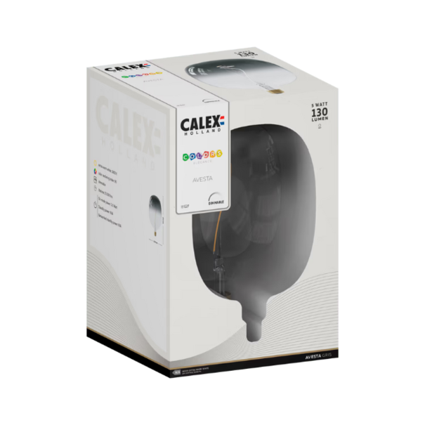 Calex Lichtbron Calex E27 LED 5W Avesta Gris Dimbaar