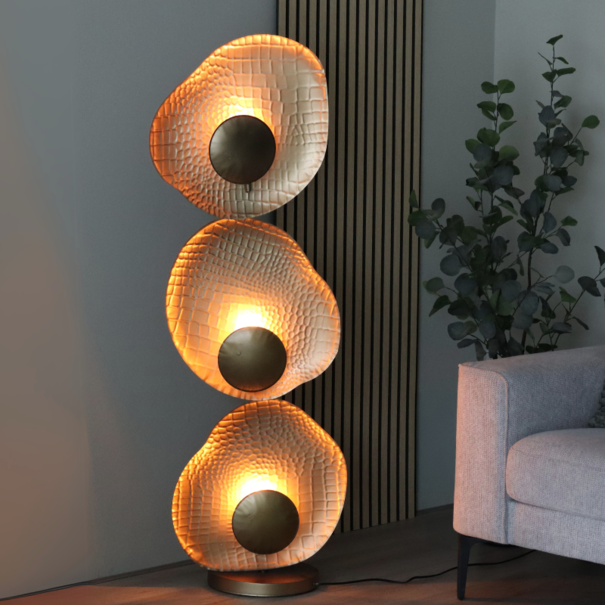BelaLuz Hotel chique - design - vloerlamp - organisch - metaal brons - Yilan