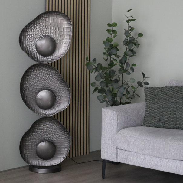 BelaLuz Modern - design - vloerlamp - 3-lichts - organisch - metaal antraciet - Yilan