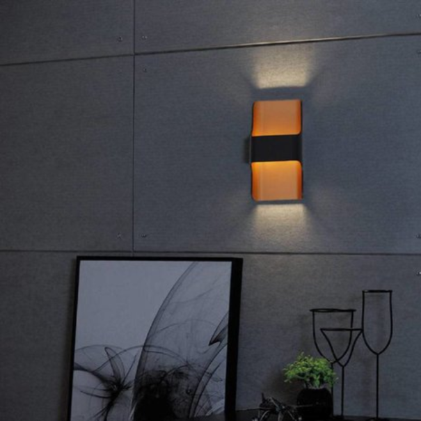 Artdelight Modern wandlamp Dallas 2-lichts zwart goud