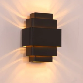 Wandlamp Layers 3-lichts zwart goud
