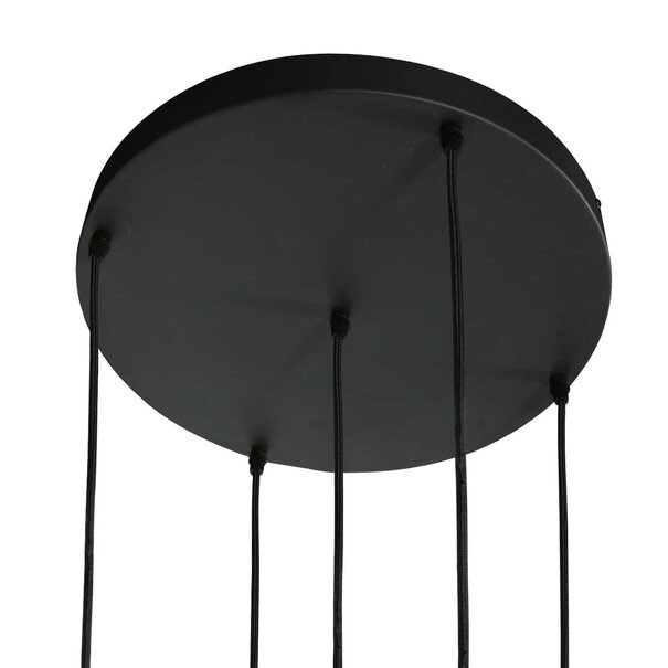 Steinhauer Design modern hanglamp Glimsy 1-lichts zwart met smoke glas