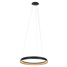 Hanglamp Ringlux 1-lichts zwart en goud 60 cm