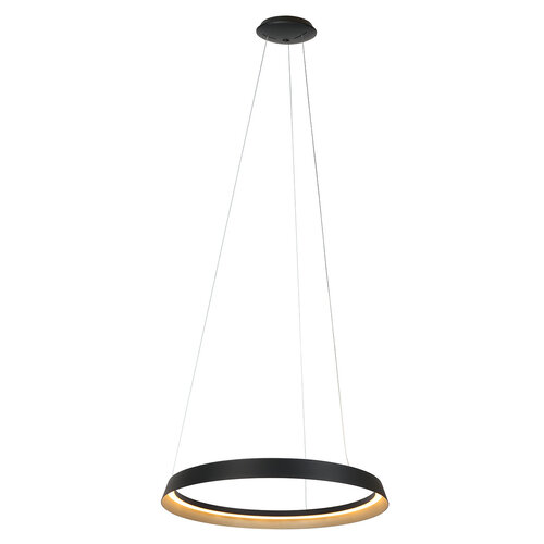 Modern Industrieel hanglamp Ringlux 60 cm zwart goud