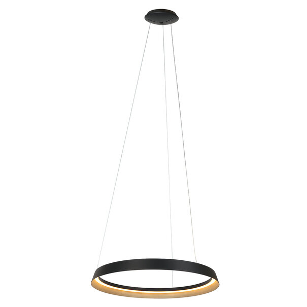 Steinhauer Modern Industrieel hanglamp Ringlux 60 cm zwart goud