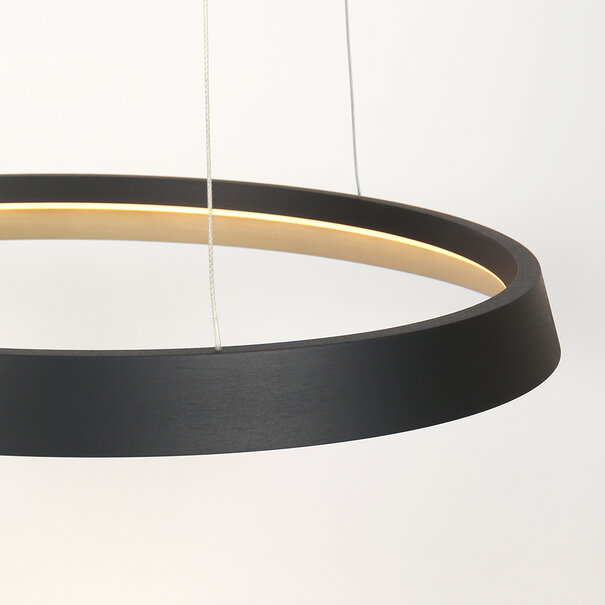 Steinhauer Modern Industrieel hanglamp Ringlux 60 cm zwart goud