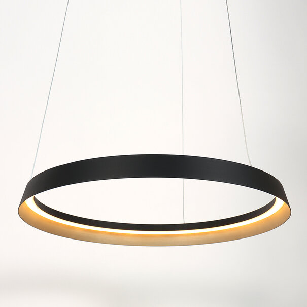 Steinhauer Modern Industrieel hanglamp Ringlux 60 cm zwart goud