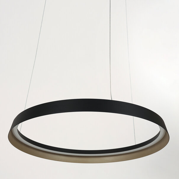 Steinhauer Modern Industrieel hanglamp Ringlux 60 cm zwart goud