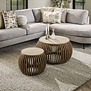 Landelijk salontafel Nuovo 2 set curve travertin mangohout