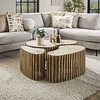BelaLuz Landelijk modern Nuovo salontafel 3 set niervormig travertin mangohout