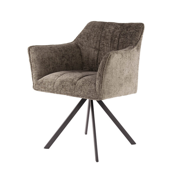 BelaLuz Moderne Scandinavische eetkamerstoel Turn Rich taupe