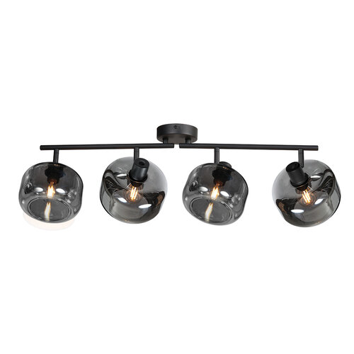 Modern industrieel opbouwspot Tenebris 4 lichts smoke