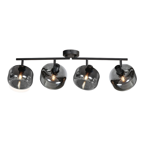 Steinhauer Modern industrieel opbouwspot Tenebris 4 lichts smoke