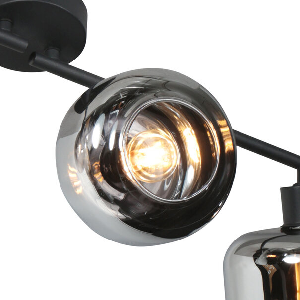 Steinhauer Modern industrieel opbouwspot Tenebris 4 lichts smoke