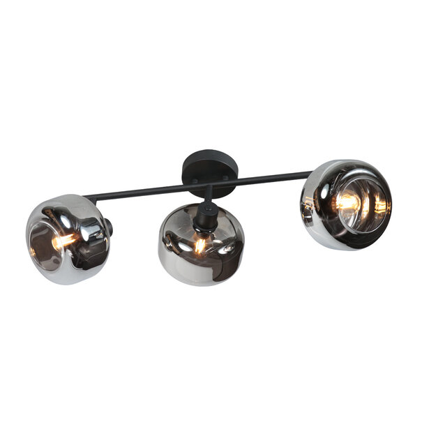 Steinhauer Modern Industriële opbouwspot Tenebris 3-lichts smoke