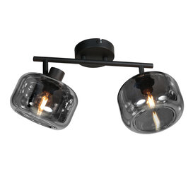 Opbouwspot Tenebris 2-lichts smoke