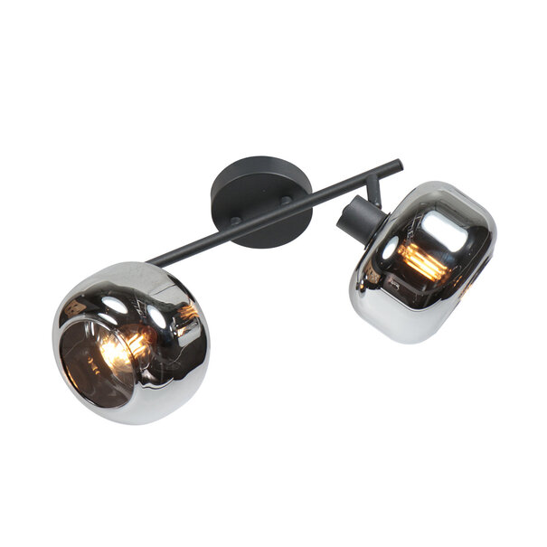 Steinhauer Modern Industrieel opbouwspot Tenebris 2-lichts smoke