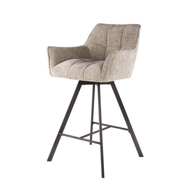 BelaLuz Moderne Scandinavische barstoel Turn Rich zandkleur