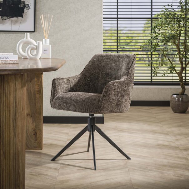 BelaLuz Moderne Hotel chique eetkamerstoel Flow Rich taupe