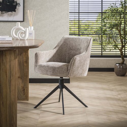 Modern Hotel Chique eetkamerstoel Flow Rich zandkleur