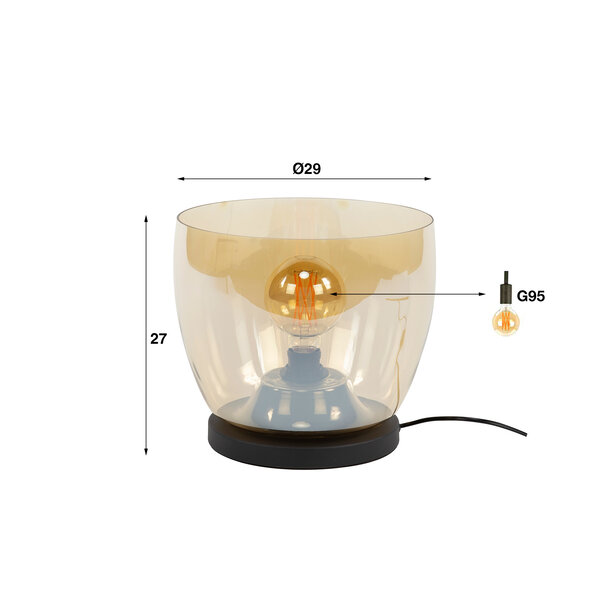 BelaLuz Moderne - vloerlamp - 1-lichts - amber - Dash Up L