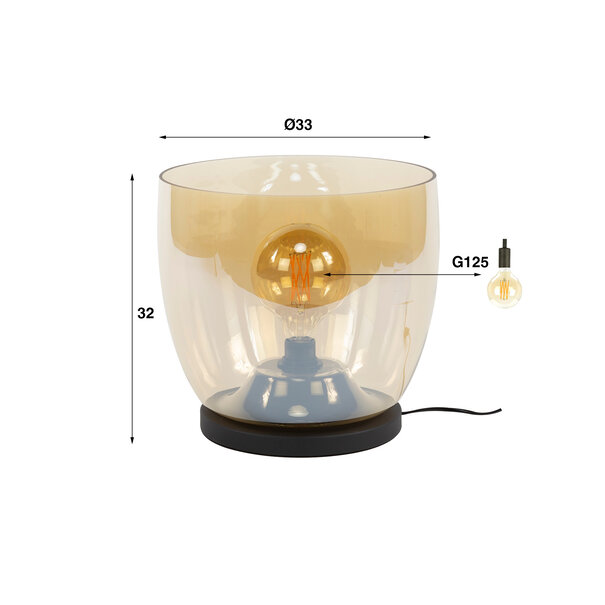 BelaLuz Moderne vloerlamp Dash Up XL 1-lichts amber