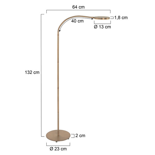 Steinhauer klassiek industrieel vloerlamp Platu 1-lichts brons