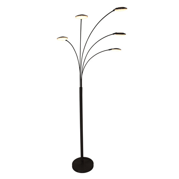 Steinhauer Design industrieel vloerlamp Synna 5-lichts zwart