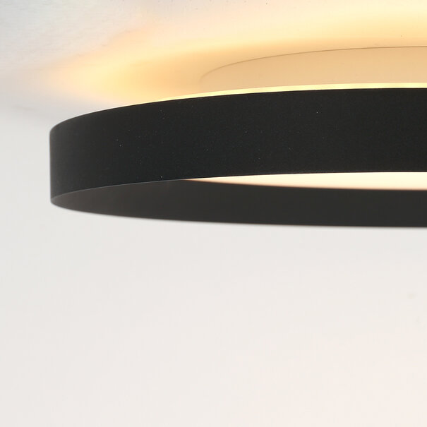 Steinhauer Modern Scandinavisch plafondlamp Flady Ø40 cm zwart