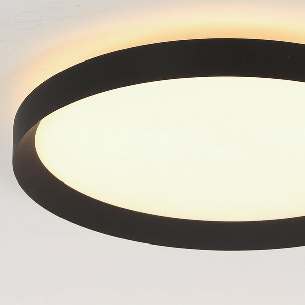 Steinhauer Modern Scandinavisch plafondlamp Flady Ø40 cm zwart