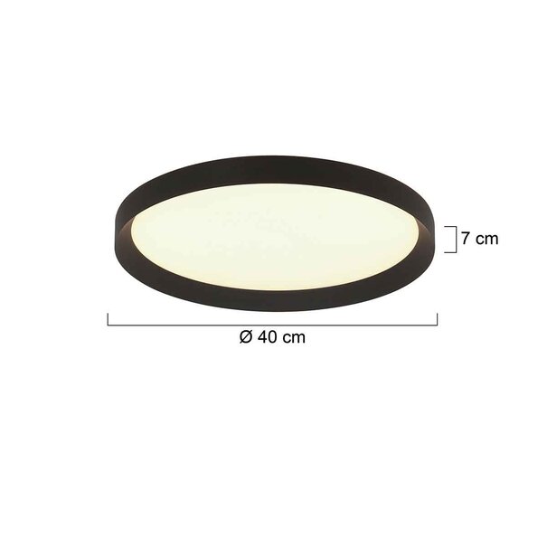 Steinhauer Modern Scandinavisch plafondlamp Flady Ø40 cm zwart