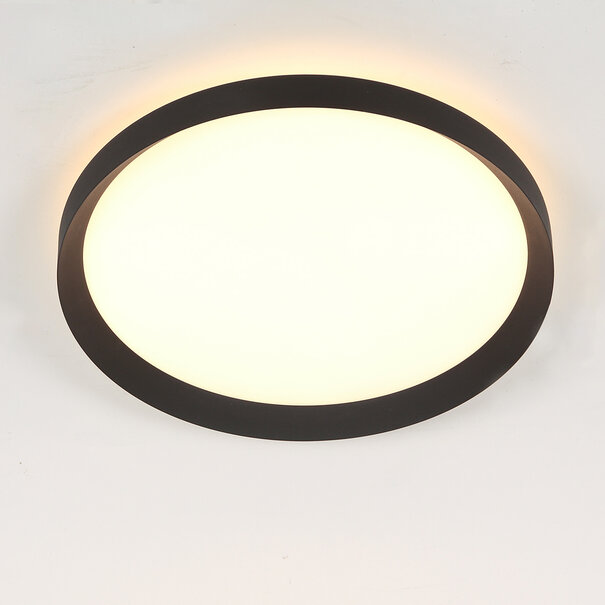 Steinhauer Modern Scandinavisch plafondlamp Flady Ø40 cm zwart