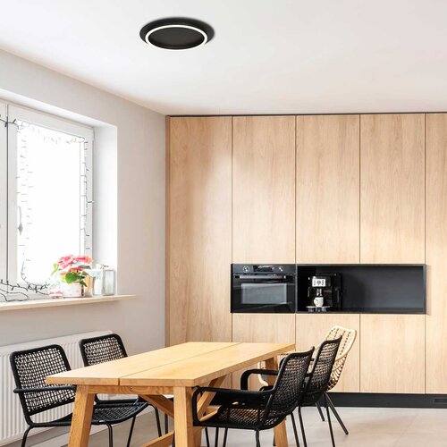 Modern design plafondlamp Ringlux 1-lichts Ø32 cm zwart