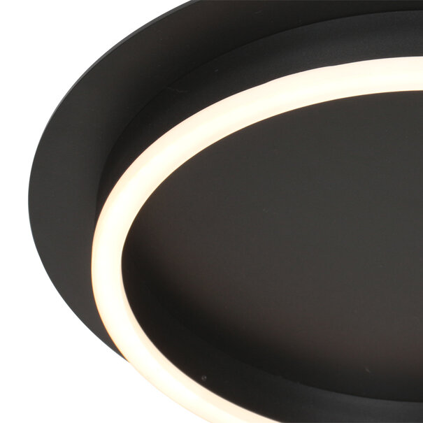Steinhauer Modern design plafondlamp Ringlux 1-lichts Ø32 cm zwart