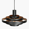 Steinhauer Retro hotel chique hanglamp Halo Cirque 1-lichts zwart goud
