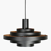 Steinhauer Retro hotel chique hanglamp Halo Cirque 1-lichts zwart goud