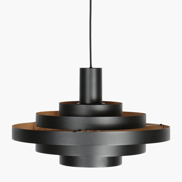 Steinhauer Retro hotel chique hanglamp Halo Cirque 1-lichts zwart goud