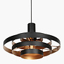 Retro hotel chique hanglamp Halo Cirque 1-lichts zwart goud