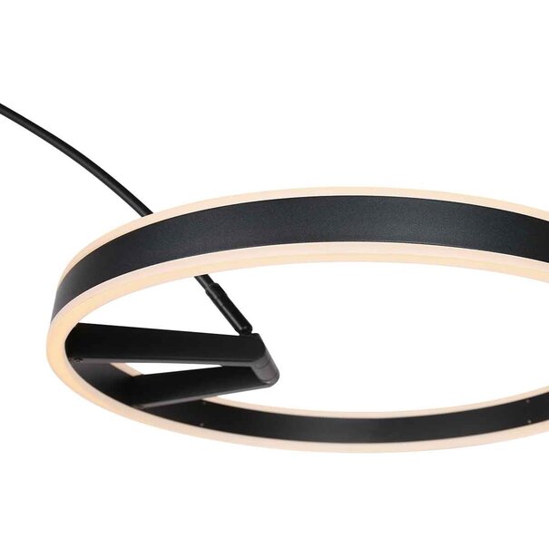 Steinhauer Modern Scandinavisch vloerlamp Ringlux 1-lichts zwart