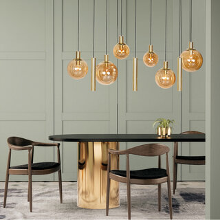 Hanglamp Bollique 9-lichts goud met kokers