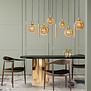 Hotel Chique hanglamp Bollique 9-lichts Kokers goud met amber glas