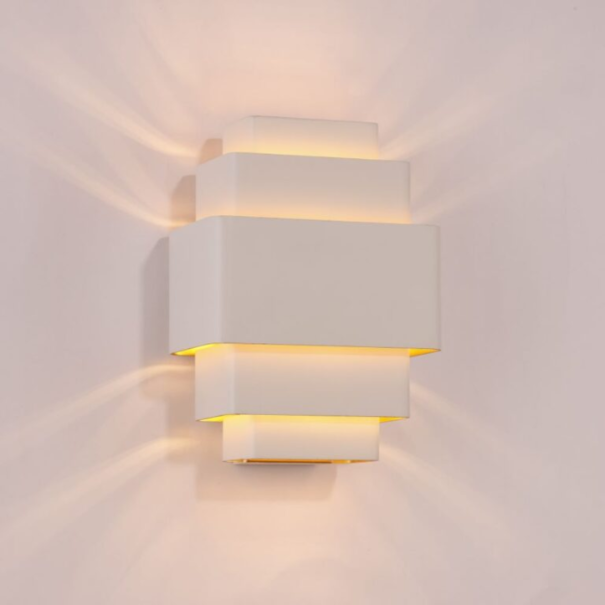 Artdelight Modern design wandlamp Layers 3-lichts wit goud