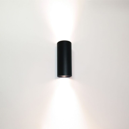 Modern Industrieel wandlamp Roulo 2-lichts zwart